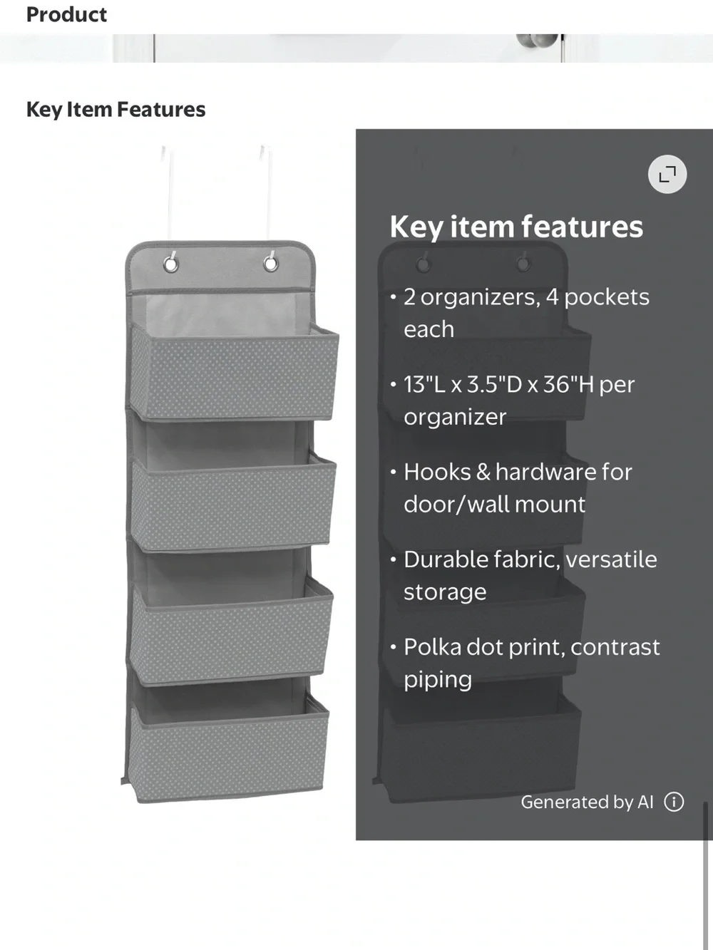 Over the door organizer x 2